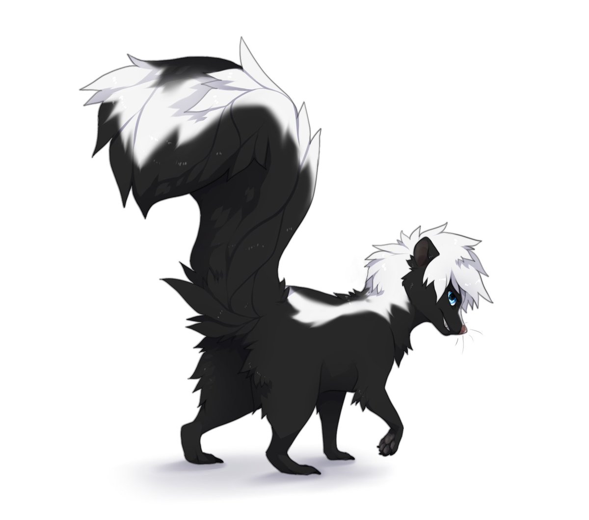 NoxiousSkunk's tweet image. This one&apos;s my favourite, especially the way the tail is drawn! 
Artist is Reysi