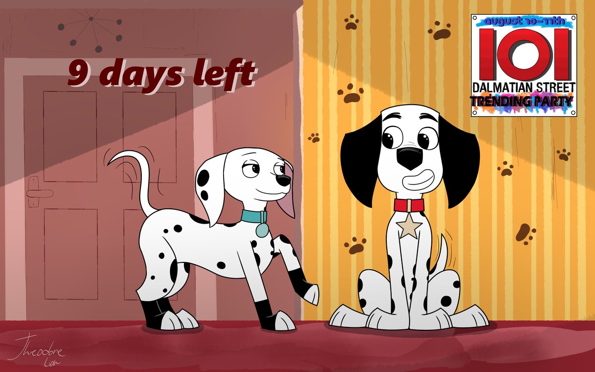 DanukiStudio's tweet photo. #101DalmatianStreet #Save101DalmatianStreet #Disney #Disneyplus #101Dalmatians #101TrendingParty #101DSPilot
Here's today's countdown poster by TheodoreLion from DeviantArt,as part of the countdown poster collaborations for our August 10th-11th 101 Dalmatian Street Trending Party!๐จ๐๏ธ
I still can't believe the pilot episode is still a trend within the community! We meet Dylan and Doll-- er, Daisy again after several months!
Thank you, Theo, for contributing to this event!๐