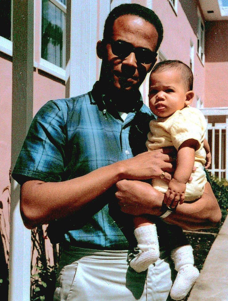 Kamala Harris and her father Donald in 1965, less than a year after she turned Black.