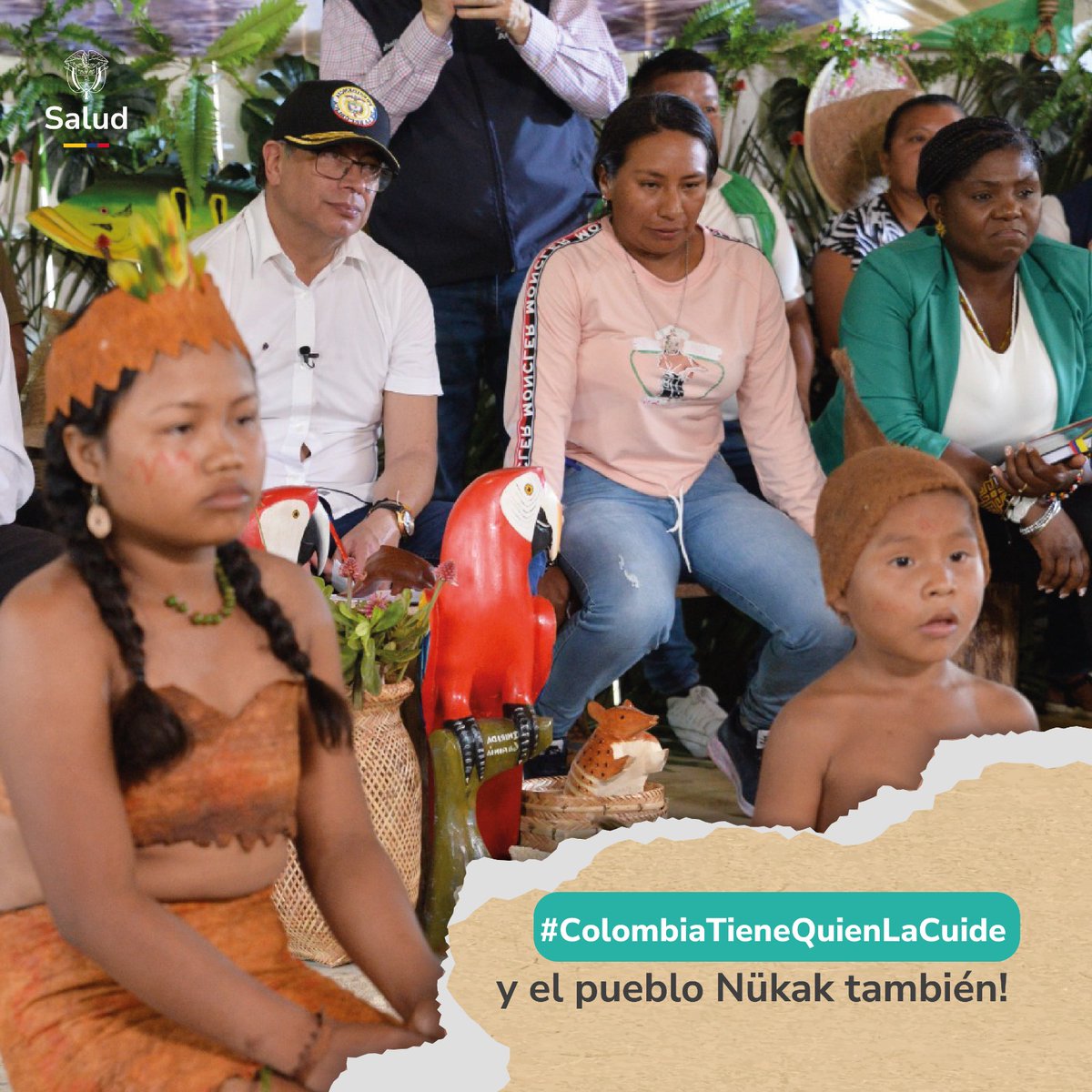 MinSaludCol's tweet photo. El #MinSaludCol está fortaleciendo las capacidades de salud propia e intercultural de los vigías de la salud del pueblo Nükak, enfocándose en promoción y prevención. Con una asignación de 600 millones a las ESE Guaviare a través de la Resolución 1314 de 2024, promovemos recursos necesarios para garantizar el derecho a la salud. Esta iniciativa busca acciones inmediatas en cada asentamiento respetando su cosmovisión y medicina tradicional. #ColombiaTieneQuienLaCuide
