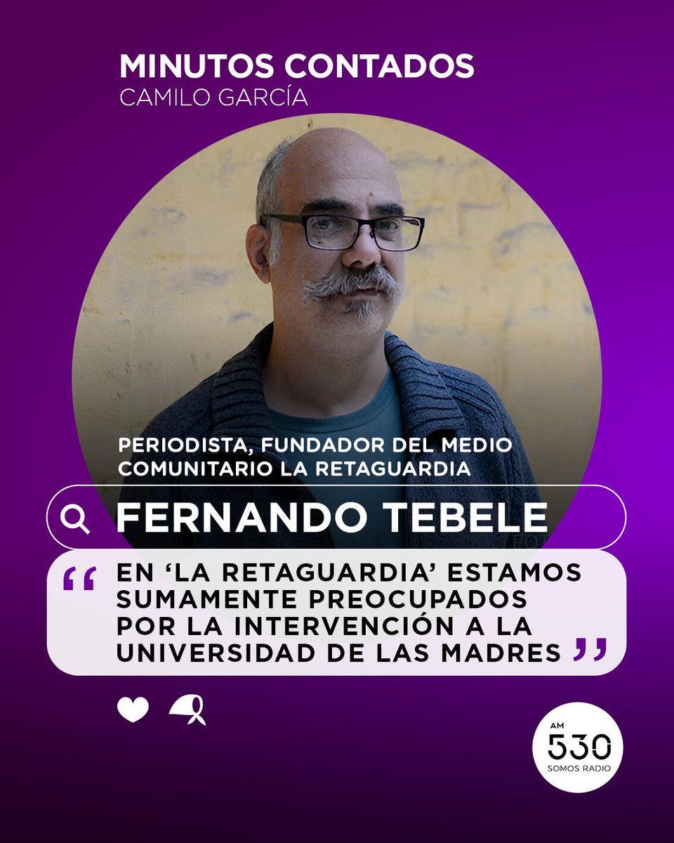 🗣️ Fernando Tebele <a href="/FerTebele/">Fernando Tebele</a>, periodista, fundador del medio comunitario La Retaguardia <a href="/Laretaguardia/">La Retaguardia</a>, en #MinutosContados, con Camilo García <a href="/TodosLosCamilos/">Camilo García</a>