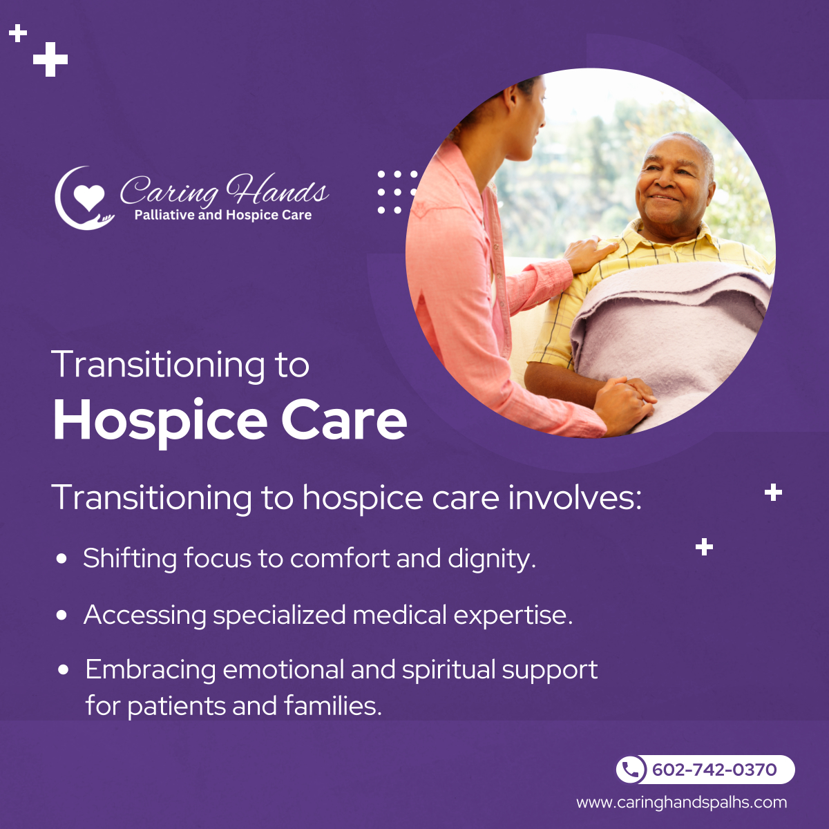hands_hosp50061's tweet image. Moving to hospice care signifies a shift towards comfort and dignity, with a dedicated team providing specialized support. Learn more about this transition and how it can benefit you or your loved ones. 

#PhoenixAZ #TransitionWithDignity #HospiceCare