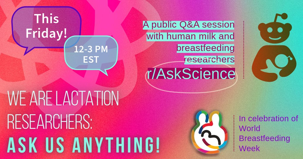 Join us TODAY from 12-3pm ET to talk #breastfeeding &amp; #breastmilk!

In honour of #WorldBreastfeedingWeek we have recruited a stellar team of milk scientists &amp; lactation professionals to answer everything you ever wanted to know about breastfeeding!

<a href="/um_research/">uManitoba Research</a> <a href="/CHRIManitoba/">CHRIM</a>