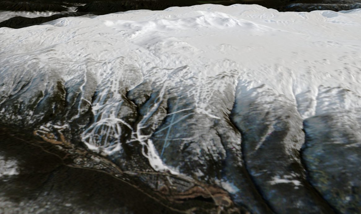 AllThingSpatial's tweet photo. 3D perspective of Thredbo, NSW and Australian Alps in snow... https://t.co/GxZSHjb5ez