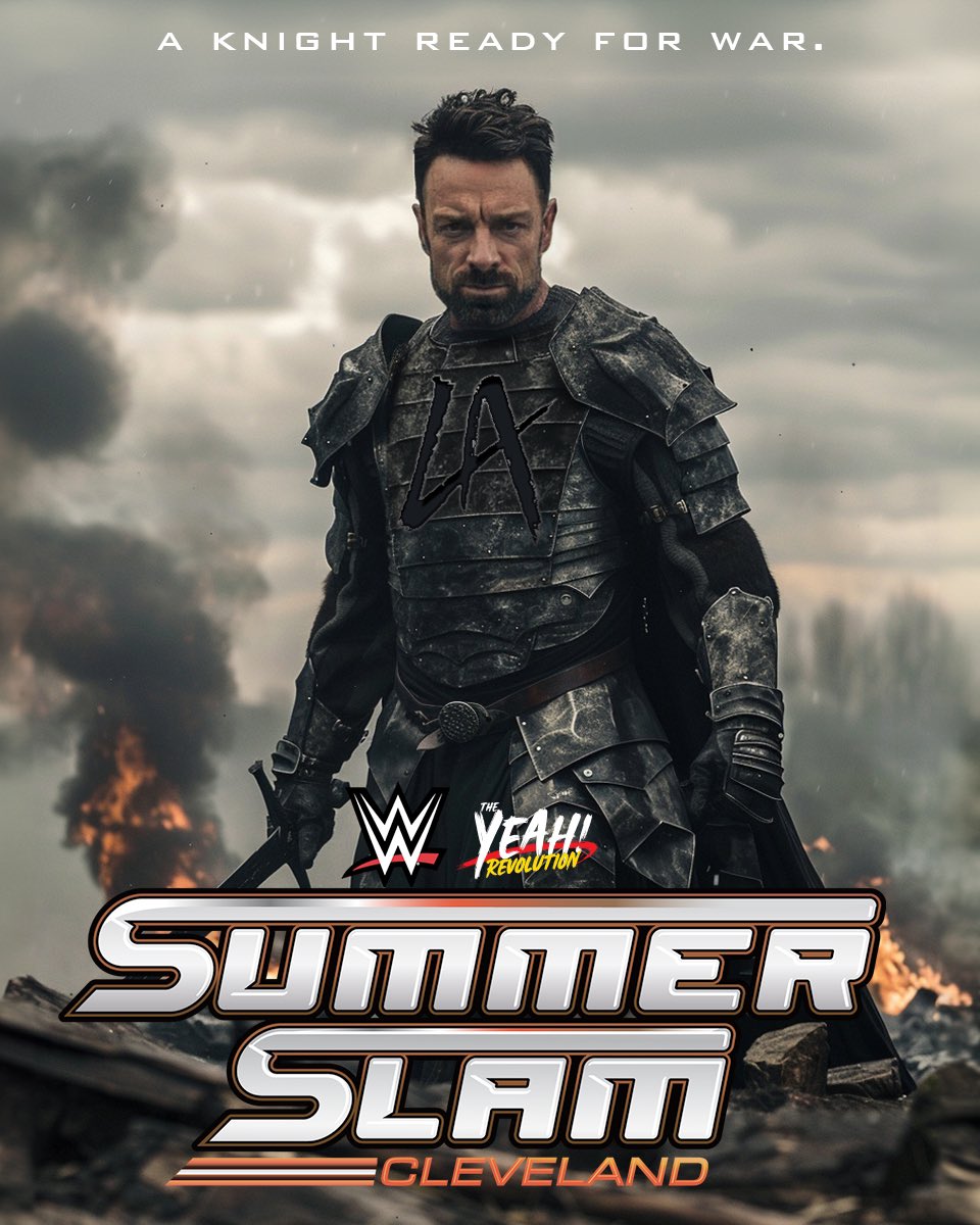 LAKnightenger's tweet image. A Knight ready for war and a YEAH! Revolution ready to ride! Now is the time! Let’s go!!! #SummerSlam #LAKnight #USTitle #TheMegastar #YEAHRevolution #SmackDown #WWE @RealLAKnight @YEAHRevolution_