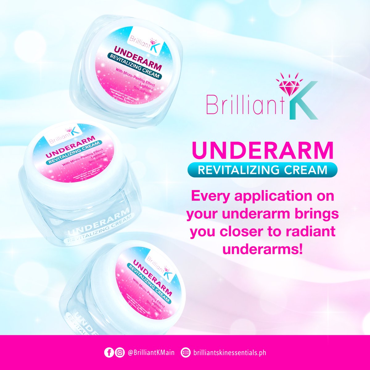 EVERY APPLICATION ON YOUR UNDERARMS BRINGS YOU CLOSER TO RADIANT UNDERARMS! ✨

Transform your underarms with every application and reveal a new level of radiance and confidence. 🥰

#BrilliantK
#BrilliantSkinEssentials