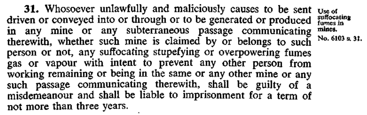 Also, smoking people out of mines: