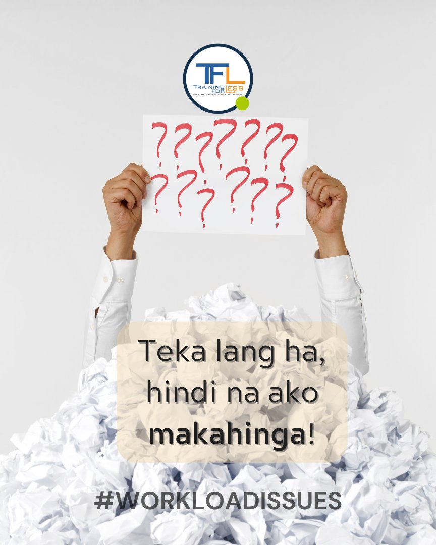 tfl_ph's tweet image. Leaders, tayo dapat ang mag-plano ng tamang workload balance ng mga tao natin.
Kung hindi ka proactive, talagang lunod ang team members mo sa crisis-related activities. Walang magtatagal sa sobrang stressful na work life. 
#TrainingforLess #TrainingPhilippines #WorkloadIssues