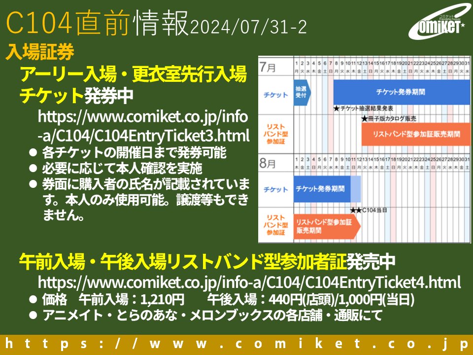 コミックマーケットC104 2日目東アーリー チケットコミケ