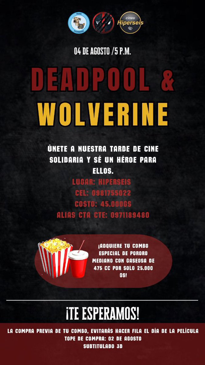 Los chicos del @teampadrinos_py están realizando una actividad para solventar gastos de veterinaria , ayúdanos compartiendo. 
Te dejamos el WhatsApp (0981) 755 022 
Ayúdanos #compartiendo vendieron pocas entradas 😭😭😭😭