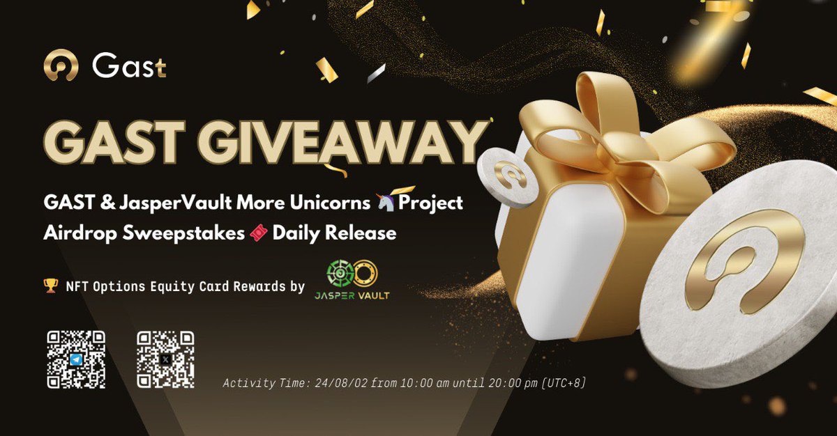gast_btc's tweet photo. GAST Giveaways 🎁 

 🏆  5 NFT Options Equity Cards

 👋 2 x 0.2 ETH , 2 hours Degen options trading!

Done ✅ Follow @gast_btc , enter TG community ✈️ https://t.co/m8wTBdRHSk, retweet and take a screenshot message arb wallet address, 5 lucky winners will be randomly selected 🏆 https://t.co/KGn5r0DDsM
