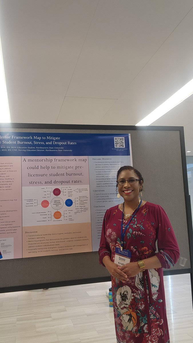kgilbraith3704's tweet photo. Enjoying my time at the #aacngnsa24 conference, presenting my research poster on mentorship and meeting amazing nurses! https://t.co/2fj51F9Hjv