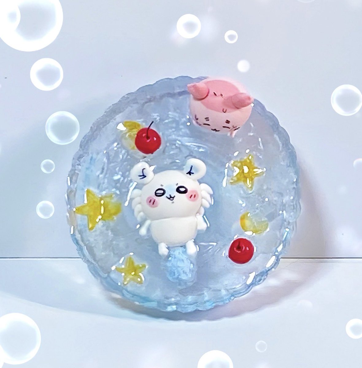 2人でサイダーフルーツポンチ湧きどころに到着しました🤭 シュワシュワ