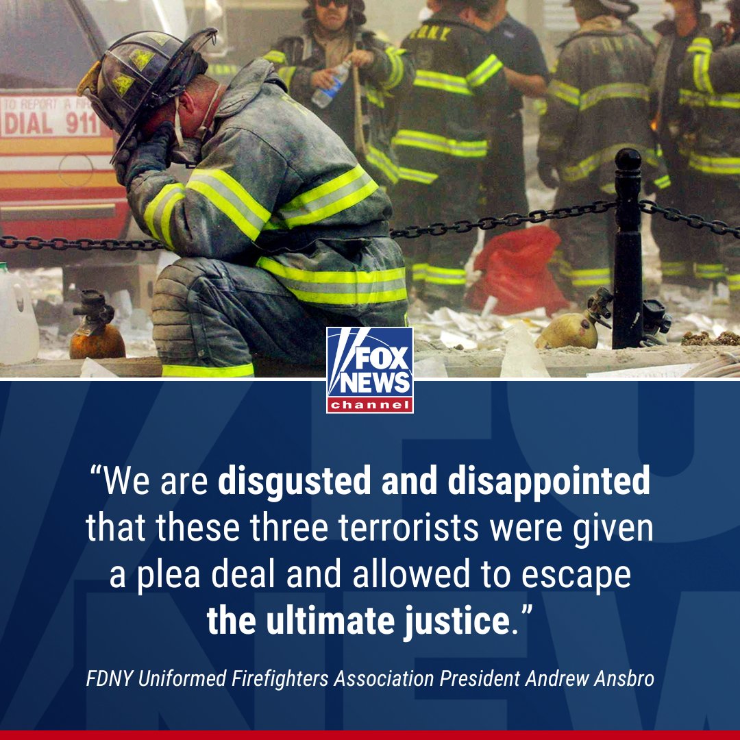 'DEEPLY TROUBLED': Thousands of FDNY firefighters "disgusted" over plea deal for 9/11 terrorists. Groups representing American heroes share their repulsion with the Biden administration's decision. trib.al/I710S65