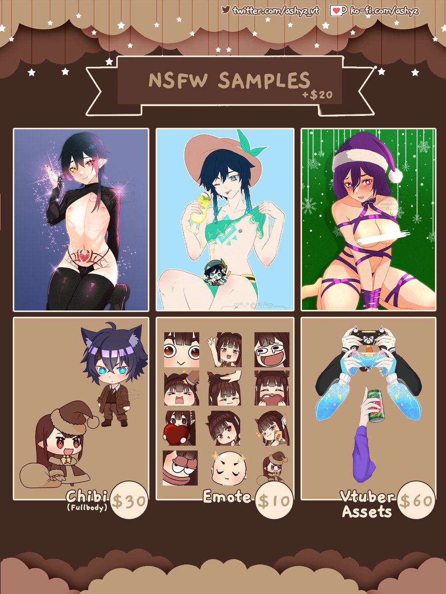 •♡°🤎COMMISSION SHEET🤎°•°♡•

☕┆ko-fi.com/ashyz
🍞┆Feel free to DM me if you are interested!
🥐┆RTs are appreciated!

[#kofi #Commission #ArtCommission #VTuberEN #art #VTuberUprising #commissionart #YCH #Vtuber #VTuberAssets]