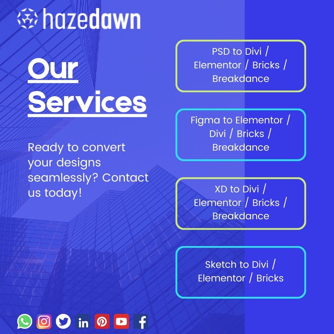infohazedawn's tweet photo. 🌟 Convert Your Designs into WordPress Websites! 🌟
What We Offer:
99% Pixel-perfect design
Fully Responsive
Unlimited Revisions
Free After-Sale Support
Free Video Consultation / Project Discussion
#WordPress #WebDesign #PSDToWordPress #FigmaToWordPress #HazedawnLimited #Pixel https://t.co/B49kmqo4TX