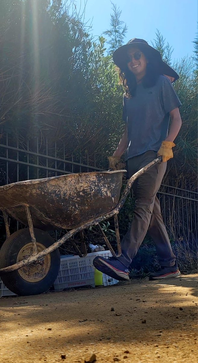 Trey_Explainer's tweet photo. Happy you asked, Anti-mom jeans 

Digging the trench and removing the few couple layers of soil with a pickax was a big part of it 
I was also on wheelbarrow duty and help collect and sort artifacts 

Working at a dig site is hard, sweaty, and dirty work but incredibly fun https://t.co/1sBeYdIb74