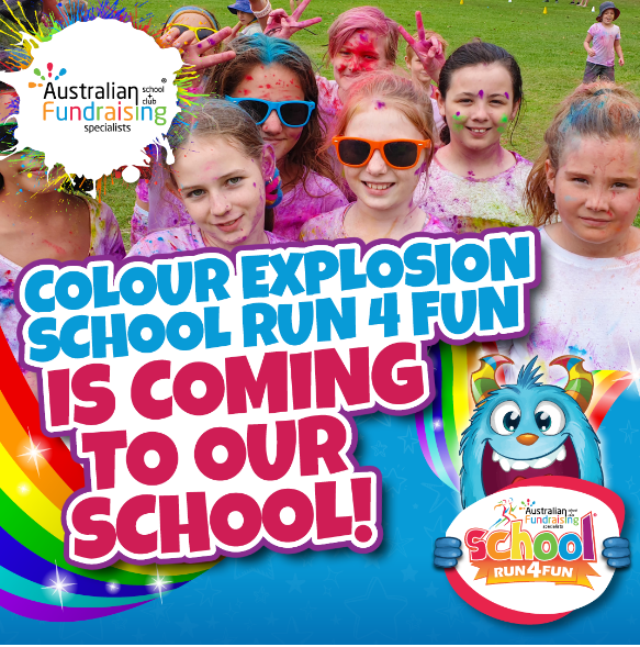 Have you heard the exciting news? Later this term, we are hosting a Colour Explosion School Run 4 Fun in partnership with Australian Fundraising! 🏃😱 Our fundraising window opens 5th Aug. Make sure you keep an eye out for your child's sponsorship booklet to get started!