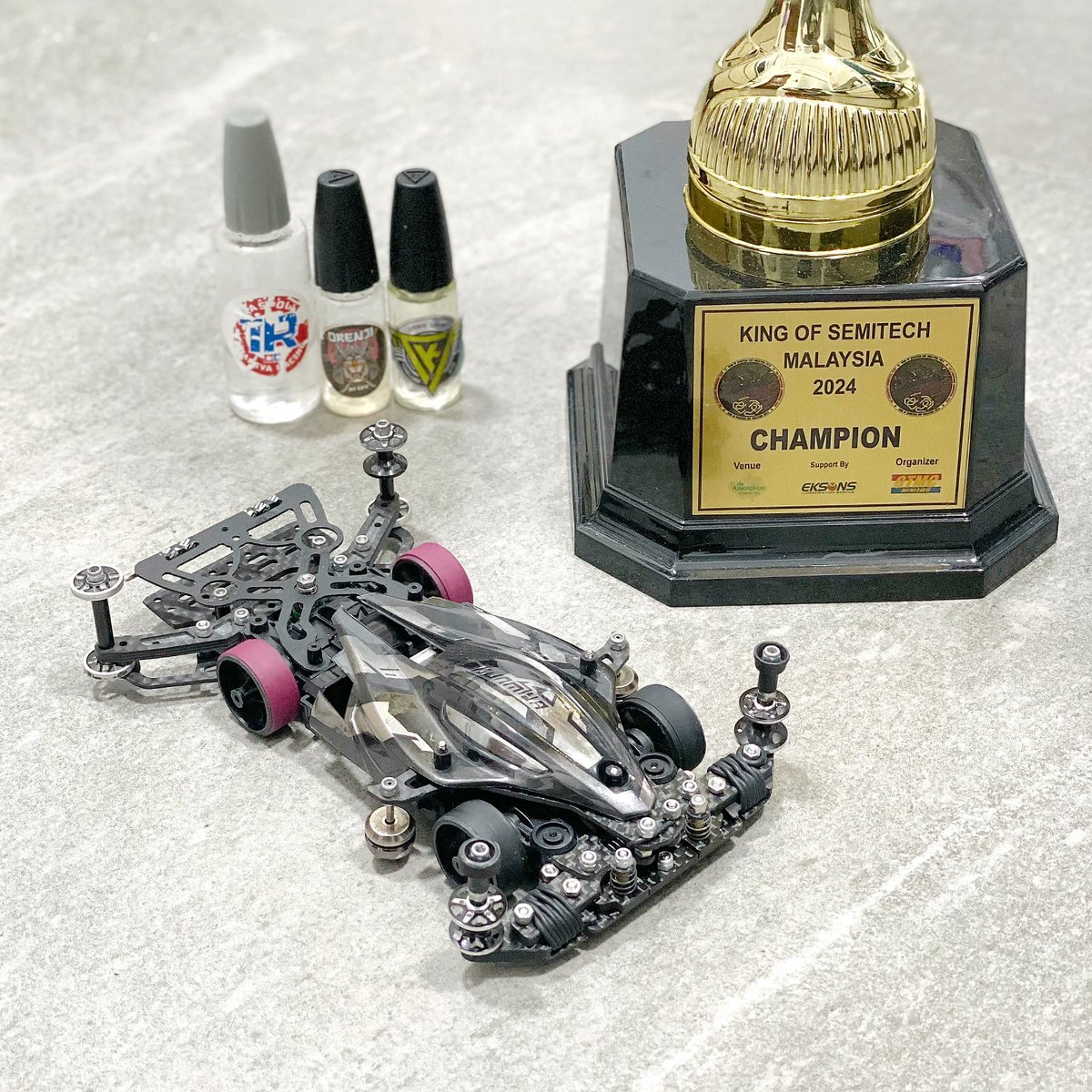 gunmiyamini4wd1's tweet photo. King of Semitech 2024 champion. thank you team and organizer. im looking forward for the upcoming race. #KOS2024 #tamiya #mini4wd #gunmiya #gtmc #mini4wdmalaysia https://t.co/DLbJ7LbB4a