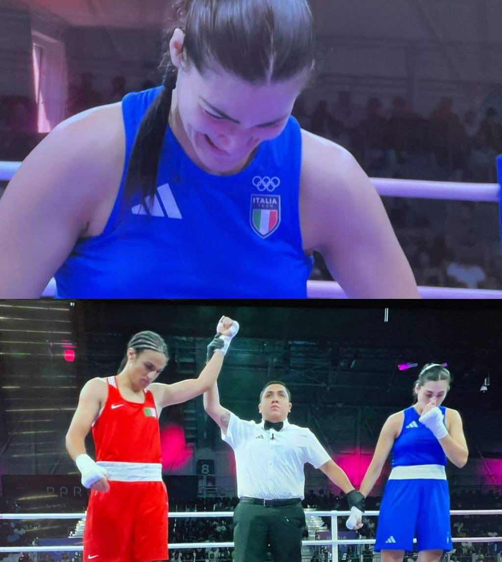 Italian boxer Angela cartini forced to fight against biological male boxer indentifying himself as female but she quits after hard hits in 46 second 🥺SHAMEFUL 💔
<a href="/Olympics/">The Olympic Games</a>