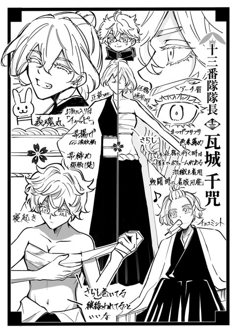 ❖BLEACHパロ❖
十三番隊隊長×瓦城千咒 設定画ver. 