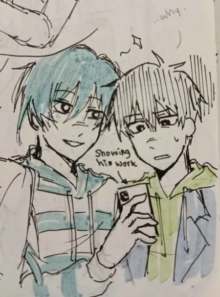 sleepyzu's tweet photo. Idk what im doing (drew hiori from memory) https://t.co/ZdYkyB9dVk