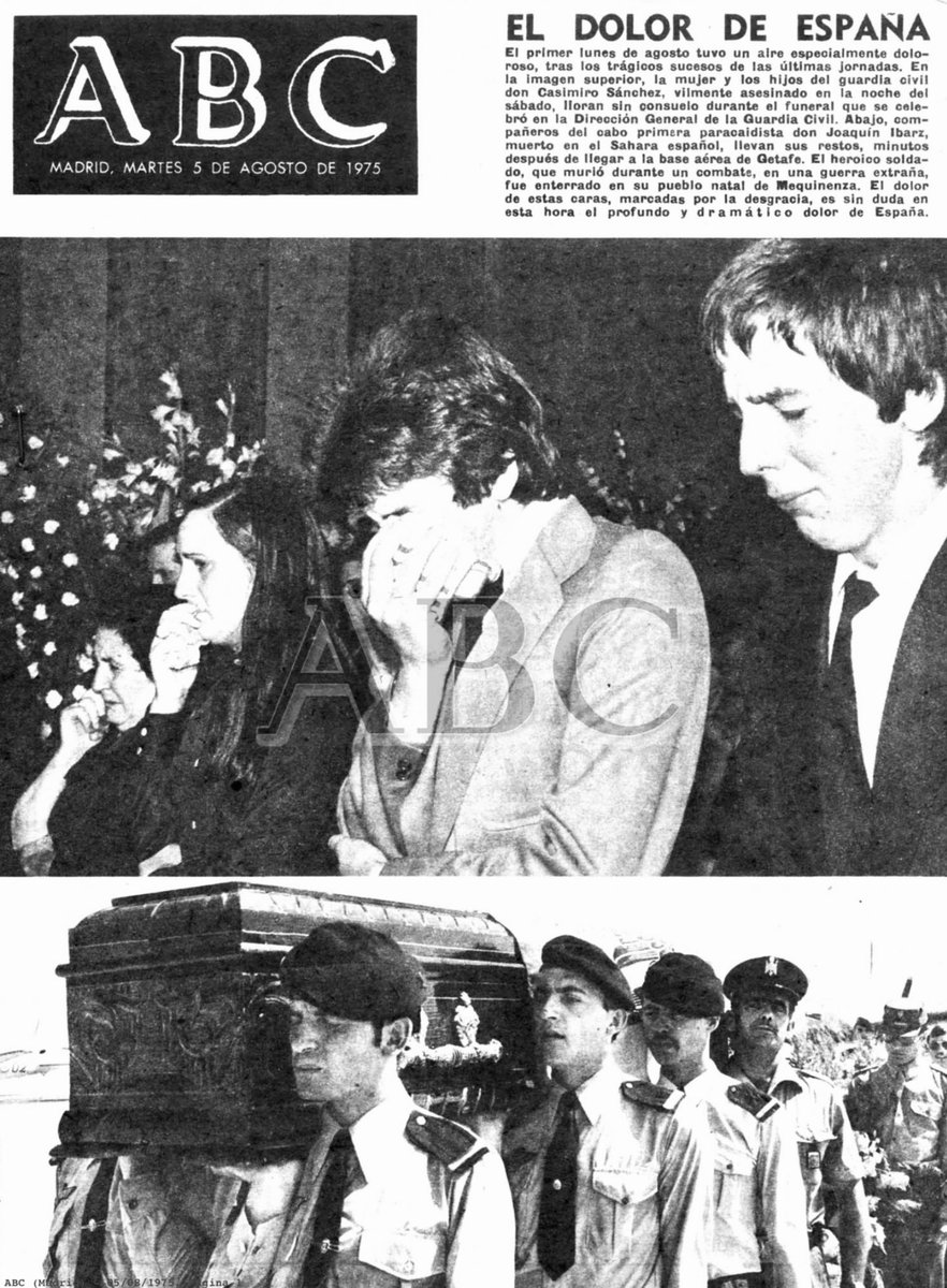 #Taldiacomohoy de 1975 el Frente Revolucionario Antifascista y Patriota (FRAP) asesinaron en Madrid al <a href="/guardiacivil/">Guardia Civil</a> Casimiro Sánchez. 

Salían de su turno de vigilancia cuando tres terroristas les tirotearon, recibió 8 tiros, su compañero resultó herido.

HILO ⤵️