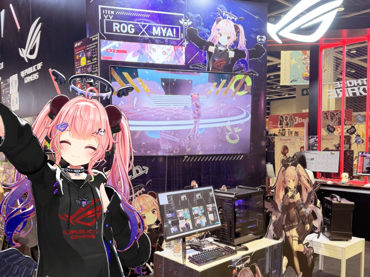 mya_desu's tweet photo. #ACG2024 完滿結束✨

好多謝 ROG 邀請同米亞合作，出咗一系列嘅合作商品，仲有連續5日嘅粉絲互動+表演環節！
真係好多謝ROG的信任，俾咗我好多發揮空間 !!
特別係合作商品，除咗有襟章立牌呢類印刷品，仲有機會整米亞拍拍燈同埋公仔😳(難度MAX!!)
最後成品全部都好可愛🥰希望入咗手嘅院友會鍾意💕

最多謝都係，參加互動環節嘅院友們✨🥰~
知道有專程過嚟會展探米亞嘅人，真係好多謝你地... !! 因為天氣咁熱要排隊入場一定好辛苦喇 !!
而且公佈活動嘅日期都比較遲，我其實好擔心冇人嚟參加，好彩最後都有見到大家，
真係好開心 ( 亦都鬆咗一口氣🤣 )
另外都好多謝你地願意幫米亞打call，睇返大家拍嘅片先發現原來大家打call聲咁大 !! ww （大家一齊社死了xd）

希望下年動漫節可以有機會再同大家見面 !! 💕
唔知有冇機會同c米露一齊出event呢٩( ᐛ )و🔥～

而且我都好期待嚟緊嘅活動 ( 籌備中!! )，我地好快再見哇✨✨