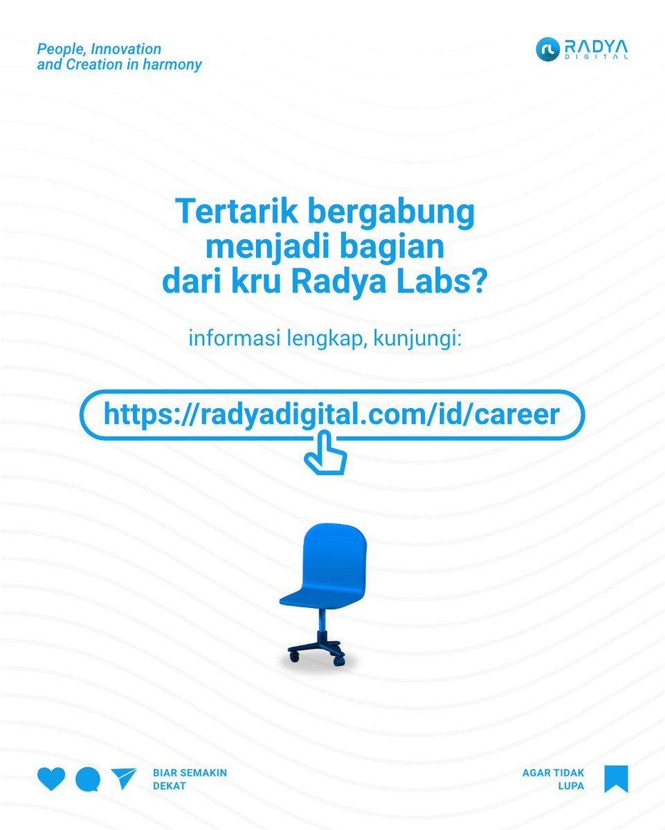 Detail requirement silahkan cek di:
radyadigital.com/id/career

Kirimkan CV dan portofolio ke:
join@radyalabs.com

#rekrutmen #karir #hiring
