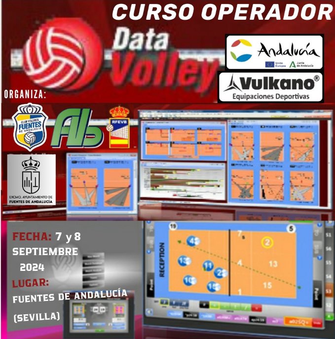 🟢 CURSO DE OPERADOR DATA VOLEY
Los días 7 y 8 de Septiembre, coincidiendo con la fase previa de la Copa Andalucia Femenina 2024, se celebrará en Fuentes de Andalucia el curso de operador estadísticos  
<a href="/DeporteAND/">Andalucía es Deporte</a>
<a href="/SuperVoleySpain/">SuperVoley Spain</a>
<a href="/TodovoleySpain/">Todovoley</a>