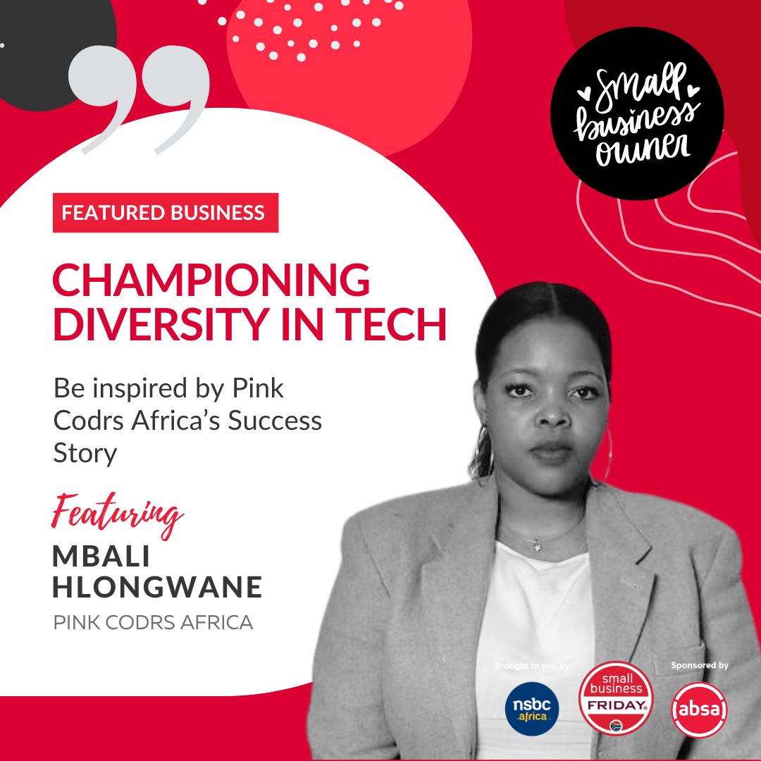 SmallBizFriday's tweet image. Meet the @AbsaSouthAfrica&apos;s #AbsaSmallBizFriday featured Small Business of the week – Pink Coders Africa. 

Read Mbali Hlongwane&apos;s inspiring story here: ow.ly/F4i450SPQVw

#SmallBusiness #Entrepreneur #SmallBizFriday #SuccessStory