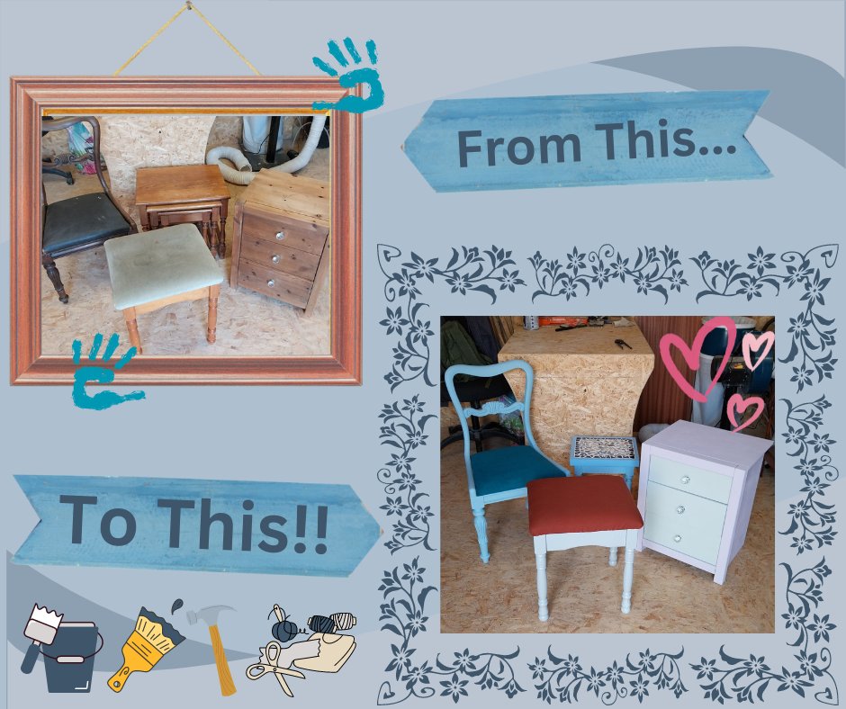 Medway Recycling (@medwayrecycles) on Twitter photo 🤩 Wow! Medway residents have donated 63 tonnes of reusable items to <a href="/thestreetangel2/">The Gillingham street angels</a> This year! Here are some upcycled items that were donated at the HWRCs and given a new lease of life by members of Medway’s Shed Angels project.
#ReduceReuseRecycle
medway.gov.uk/tipbooking 🤩 Wow! Medway residents have donated 63 tonnes of reusable items to <a href="/thestreetangel2/">The Gillingham street angels</a> This year! Here are some upcycled items that were donated at the HWRCs and given a new lease of life by members of Medway’s Shed Angels project.
#ReduceReuseRecycle
medway.gov.uk/tipbooking