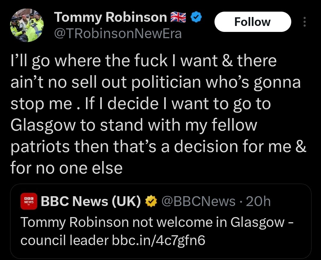 Says 'man' currently hiding like a coward in another country