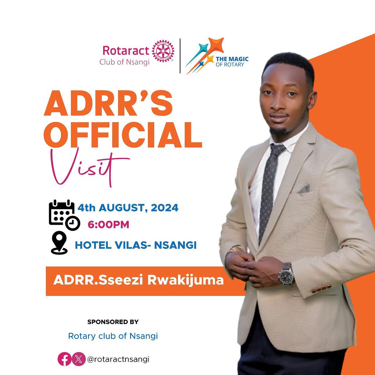 Rotaract Nsangi || HIGHLANDERS⛰ (@rotaractnsangi) on Twitter photo The Highlanders with great pleasure invite you to join them as they host the Central Zone 7 ADRR <a href="/rwakijuma/">Rwakijuma Seth</a> this Sunday.
Come and learn from our ADRR and The Highlanders 🎉🎉🎉🎉
#PR TEAM.
#RAC NSANGI.
#TheMagicOfRotary The Highlanders with great pleasure invite you to join them as they host the Central Zone 7 ADRR <a href="/rwakijuma/">Rwakijuma Seth</a> this Sunday.
Come and learn from our ADRR and The Highlanders 🎉🎉🎉🎉
#PR TEAM.
#RAC NSANGI.
#TheMagicOfRotary