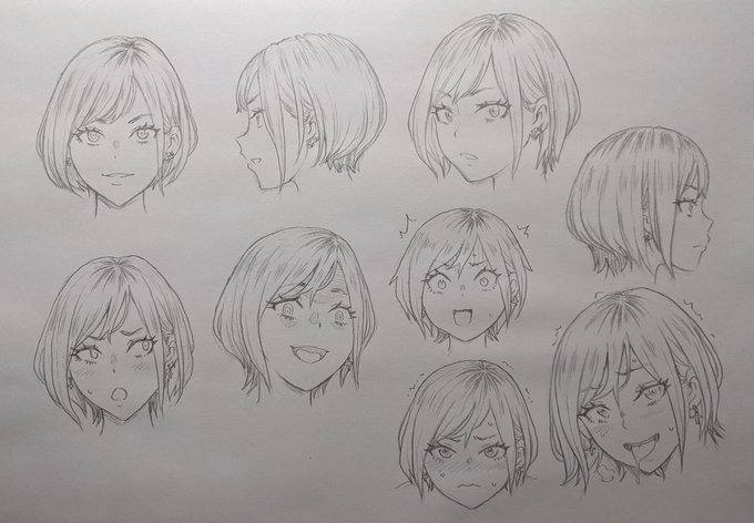 次のマンガのヒロイン、キャラデザ模索中。 