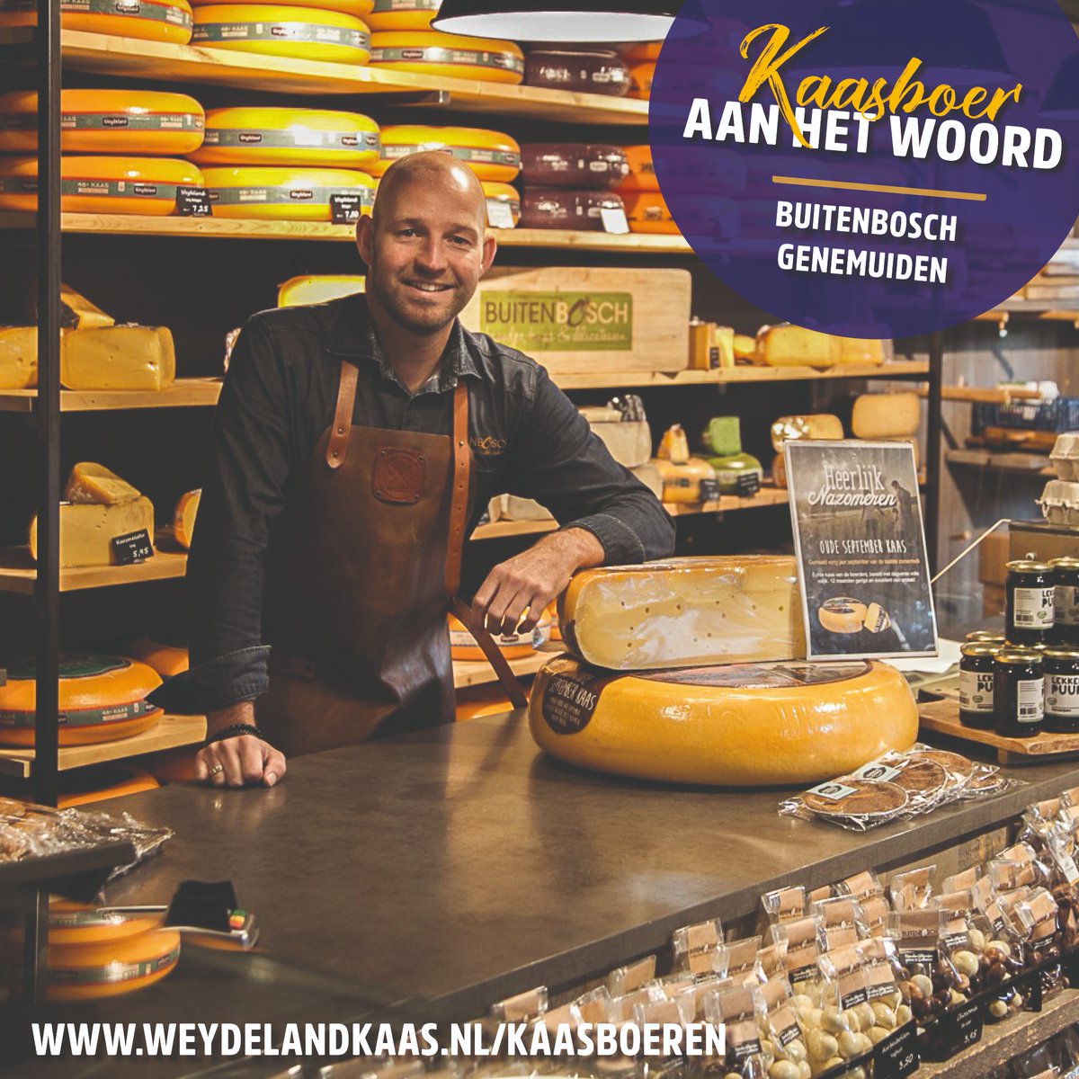 Harold van de prachtige kaaswinkel Buitenbosch in Genemuiden staat bekend om zijn kwaliteitsproducten. Als je een liefhebber van eten bent, dan ben je bij Buitenbosch aan het juiste adres. Kijk voor meer info op weydelandkaas.nl/kaasboeren/bui… #genemuiden #buitenbosch #kaasboer