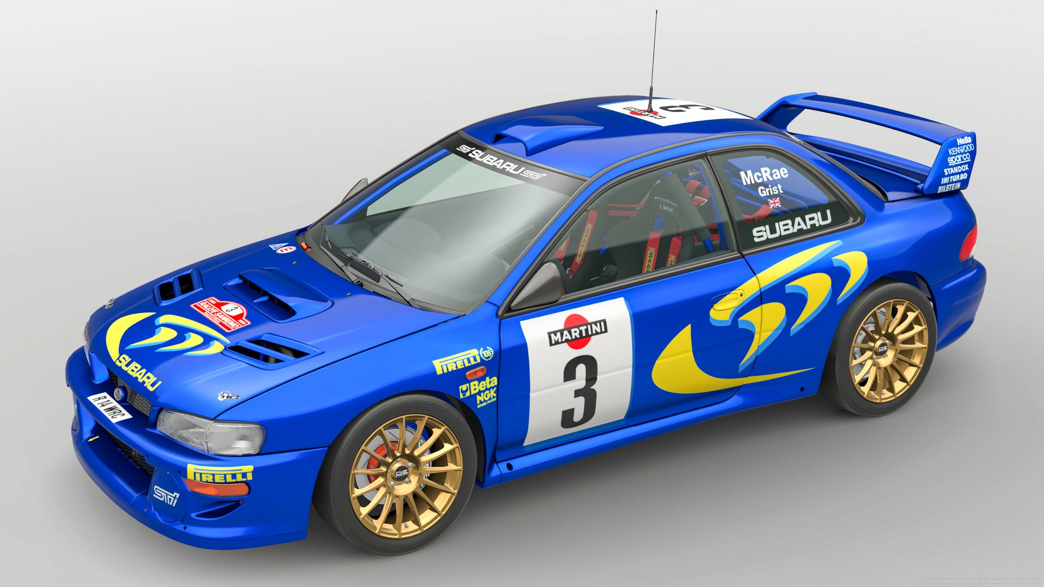 スバル WRC コリン マクレー コメント、サイン コリン・マクレーの写真。1995年のRACラリー、今や伝説となった