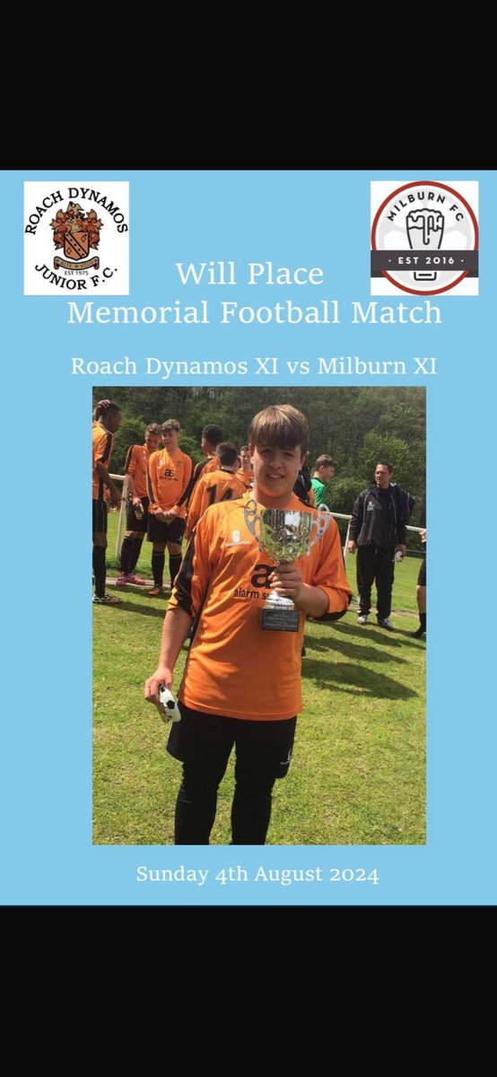 Roach Dynamos Sundays (@dynamosroach) on Twitter photo Roach Dynamos would like to invite everyone down to a memorial game for the passing of one of its players Will Place. The match is to be played by 2 teams in which Will played a massive role at over the years. The doors will be open from 1pm and the match is to start at  2pm.🧡🖤 Roach Dynamos would like to invite everyone down to a memorial game for the passing of one of its players Will Place. The match is to be played by 2 teams in which Will played a massive role at over the years. The doors will be open from 1pm and the match is to start at  2pm.🧡🖤