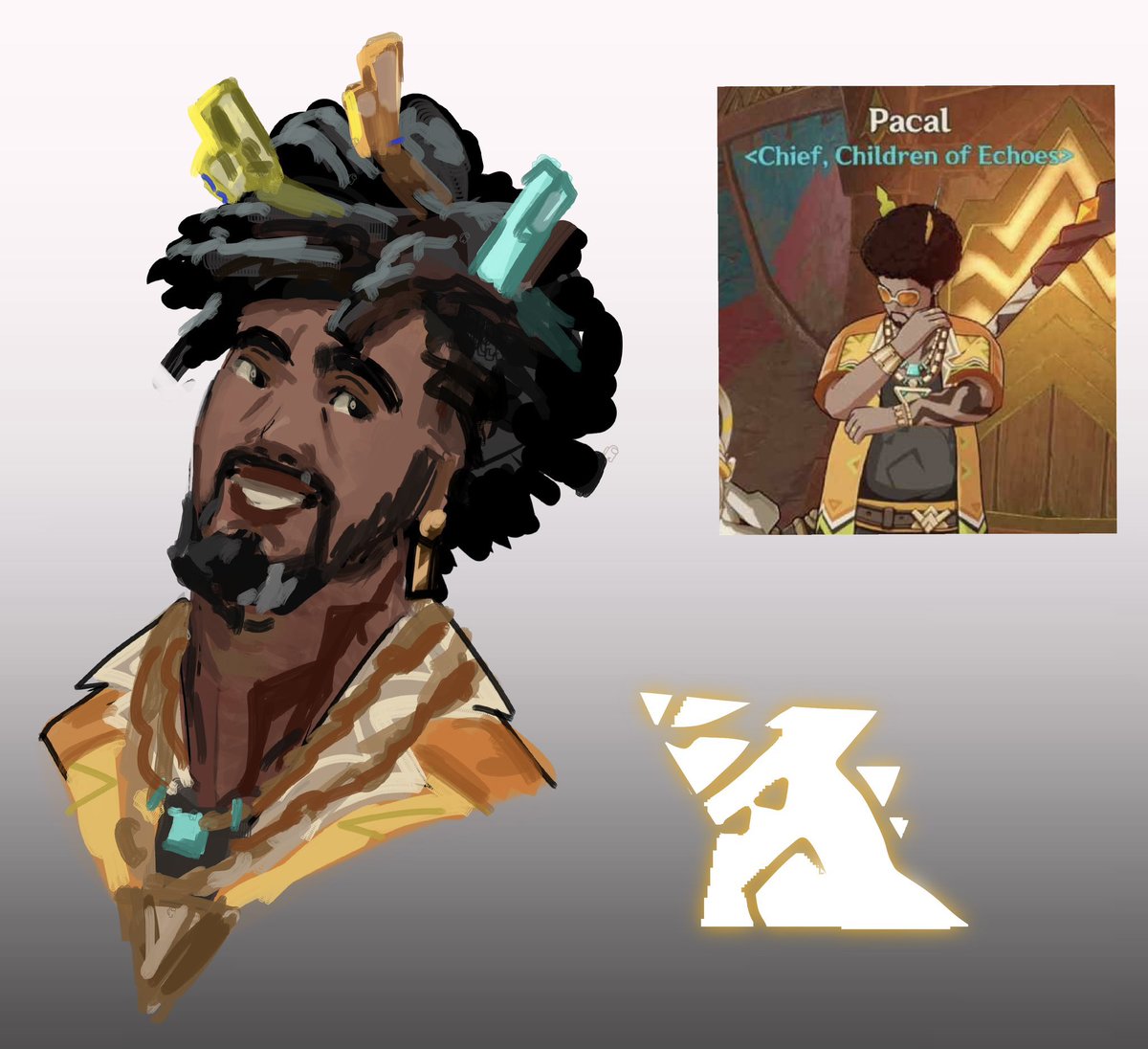 kaepitano's tweet photo. I made a mistake but here’s Pacal, #Natlan #GenshinNatlan https://t.co/A8GmkDQtJa