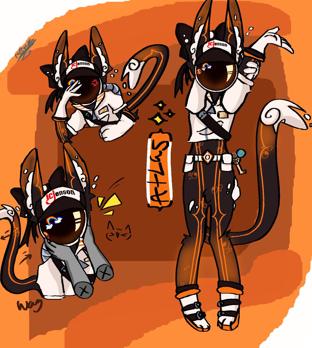 mewzerss's tweet photo. The kittys!!! Two of my last art fight attacks for the year

#furry #tessaelliot #murderdrones
#feral #cat #sodacat #kittymeowmeow https://t.co/s9ieVyZ8pd