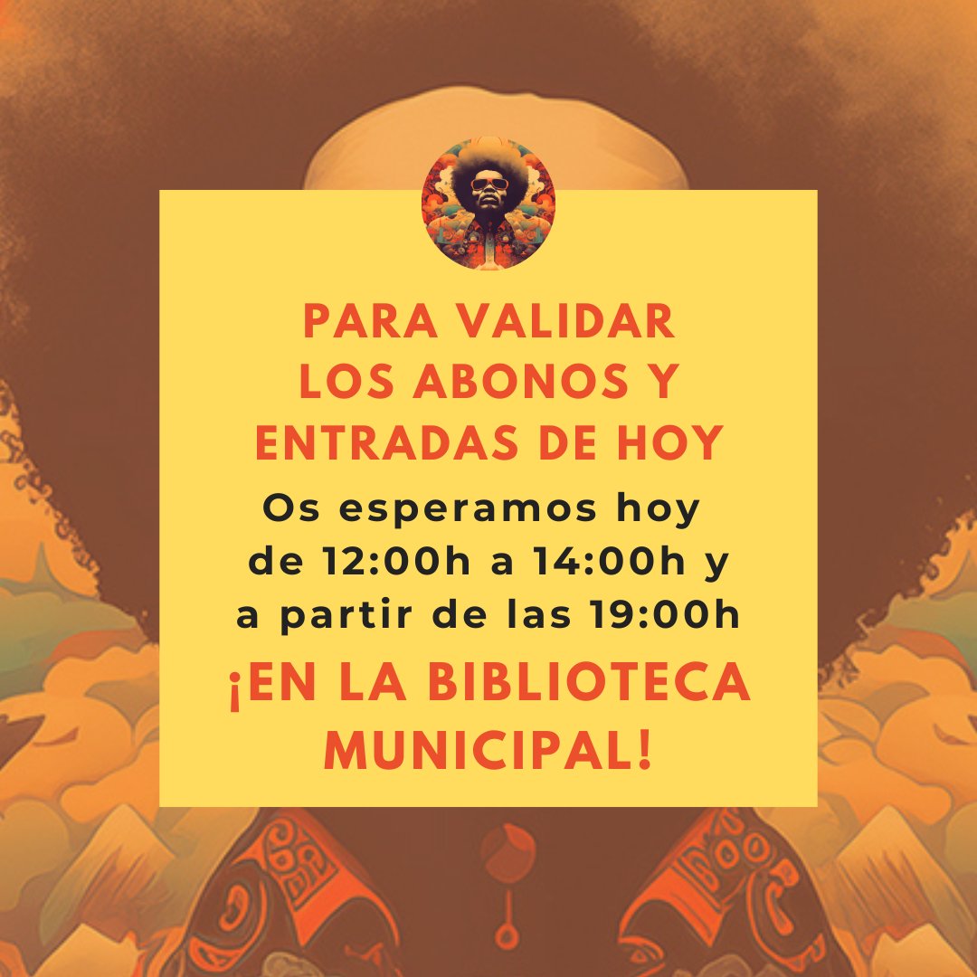📢 Si estáis ya por Pozo Alcón, ¡ya podéis validar vuestros abonos y entradas! 

Estamos de 12:00h a 14:00h y a partir de las 19:00h en la Biblioteca Municipal esperándoos con los brazos abiertos para poneros la pulsera funkera.😏🎶

#ImaginaFunk #TAKE16

¡Os esperamos!  🙌 🙌 🙌