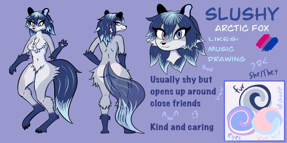 s11ushie's tweet photo. Finally designed my fursona ^w^
Say hi to Slushy :D https://t.co/dvTJccd4rT