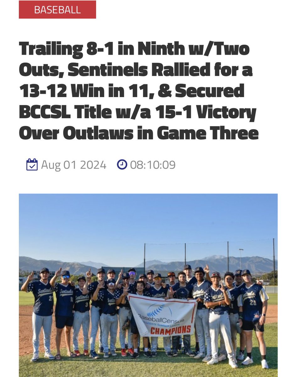 DOUG PYLE | CF, RHP (@dougpyle22) on Twitter photo WP, 5IP, 2K, 1ER, 3H
2024 Baseball Census League Champions!
<a href="/BaseballCensus/">Baseball Census</a>
<a href="/210PrepSports/">210 Prep Sports</a> WP, 5IP, 2K, 1ER, 3H
2024 Baseball Census League Champions!
<a href="/BaseballCensus/">Baseball Census</a>
<a href="/210PrepSports/">210 Prep Sports</a>