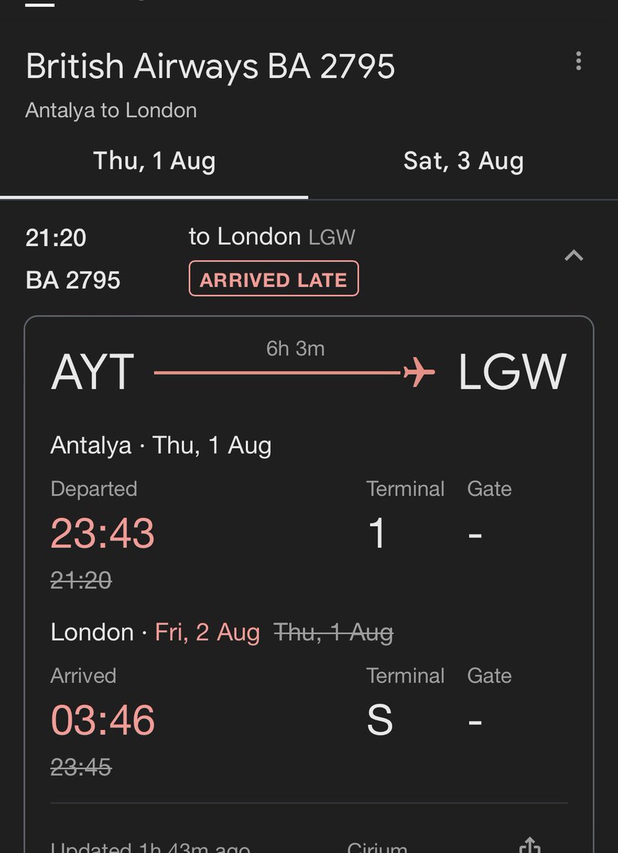 pintsizedmoo's tweet photo. @Gatwick_Airport Flight arrives 0346, bags start arriving 0601. The Antigua flight arrived after ours but “on time” so their bags were dealt with first according to a Gatwick employee. How is this good customer service?  No managers were available … https://t.co/dBAjipbSVF