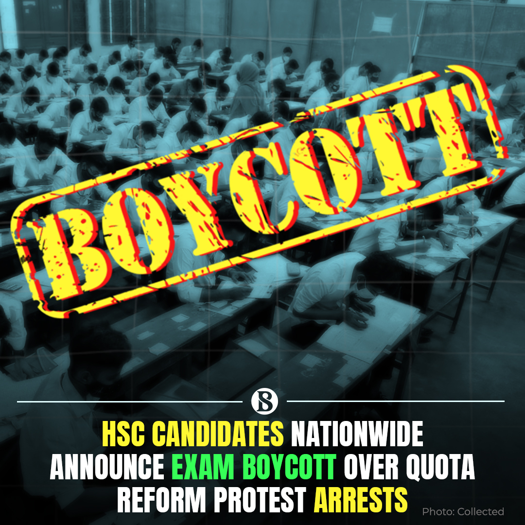 tbsnewsbd's tweet photo. Higher Secondary Certificate (HSC) candidates from around a hundred colleges across Bangladesh announced on Wednesday their decision to #boycott exams until all people arrested in connection with the #quota_reform_protests are released.
Link in Comments
#HscCandidate #TBSNews https://t.co/iHgGCGZP6z