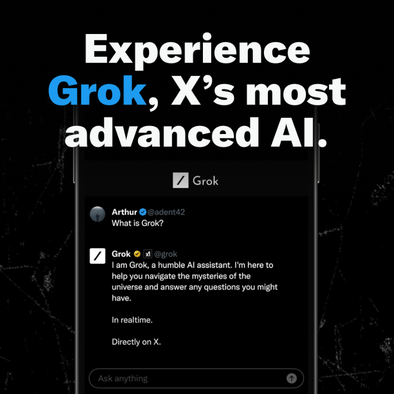 premium's tweet photo. Meet Grok.

Your real-time AI, right on X.

Available to Premium users.
