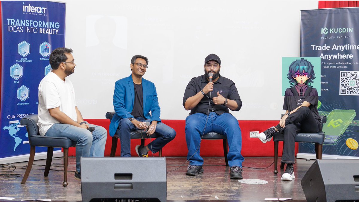 avatar kyoshi🍃士 (@0x0kyoshi) on Twitter photo crux of the panel:
only self-sustainable communities will drive web3 and influence the blockchain use cases in future
- talks <a href="/octaloopHQ/">India Blockchain Tour (IBT) | Metamorphosis 2025</a>
PS - kudos to the IBT team for an amazing event, really loved the vibe :) crux of the panel:
only self-sustainable communities will drive web3 and influence the blockchain use cases in future
- talks <a href="/octaloopHQ/">India Blockchain Tour (IBT) | Metamorphosis 2025</a>
PS - kudos to the IBT team for an amazing event, really loved the vibe :)
