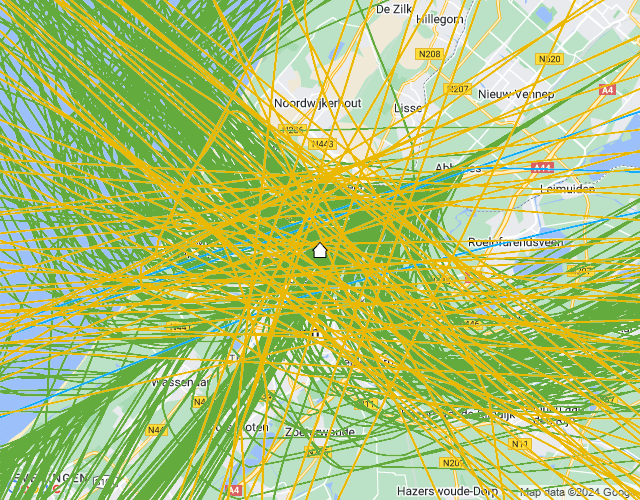 Vandaag Earth Overshoot Day, voor dit jaar hebben we de aarde opgebruikt. Deze dag is elk jaar weer eerder, mede door Schiphol. De afgelopen weken continu over Warmond, buiten zitten is geen optie.
30 juli tussen 7 uur en 22 uur waren er 500 herriebakken boven Warmond, 30 per uur