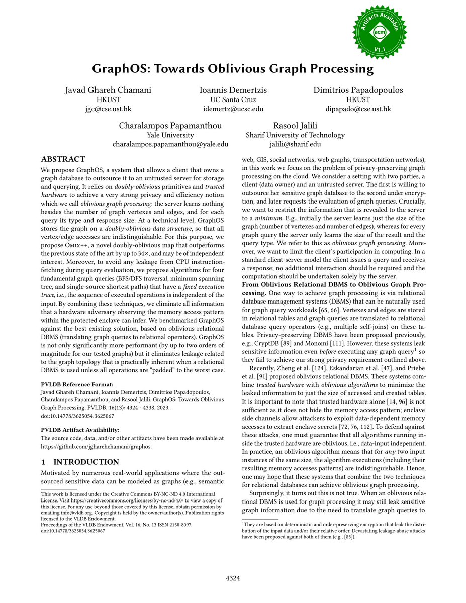 pvldb's tweet image. Vol:16 No:13 → GraphOS: Towards Oblivious Graph Processing vldb.org/pvldb/vol16/p4…