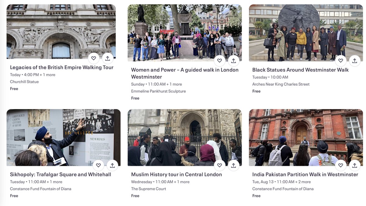Starting today! #LondonUnseenCollective bring you 'Inside Out' free tours in Westminster 'Exploring Legacies of the British Empire, Sikh history, Muslim history, Black history, Women and Power and the story of the Partition of India &amp; Pakistan in London' eventbrite.com/cc/inside-out-…